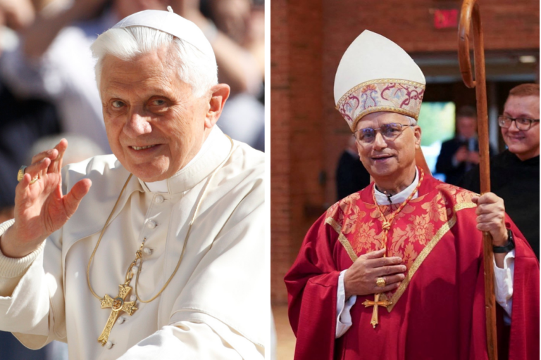 Paus Benedictus en bisschop Prevost